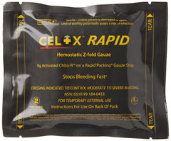 Biostat Celox Rapid Z-Folded Gauze packaged for quick emergency access