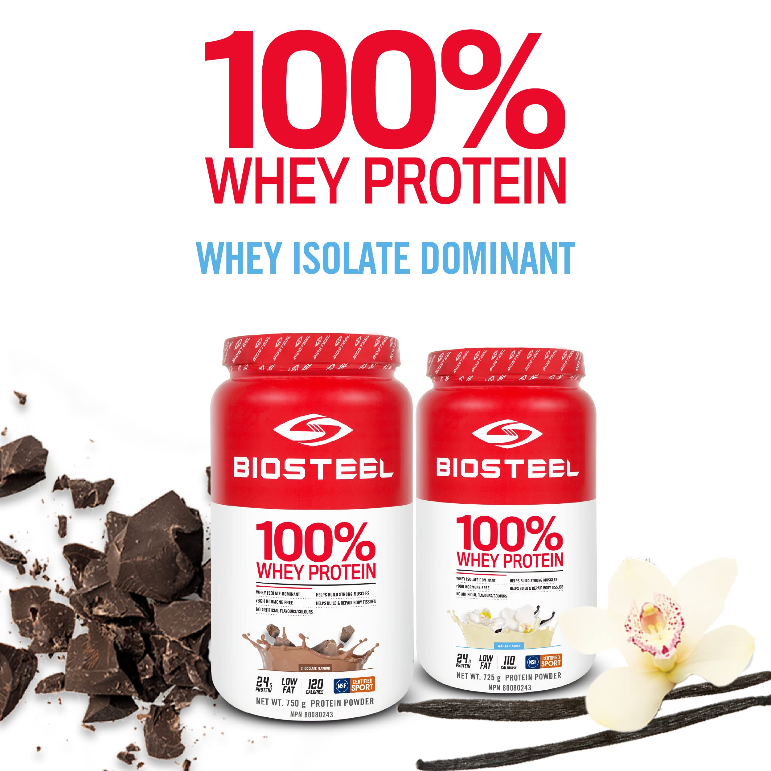 BIOSTEEL Vanilla Whey Pour shows smooth, sugar-free shake for on-the-go nutrition.