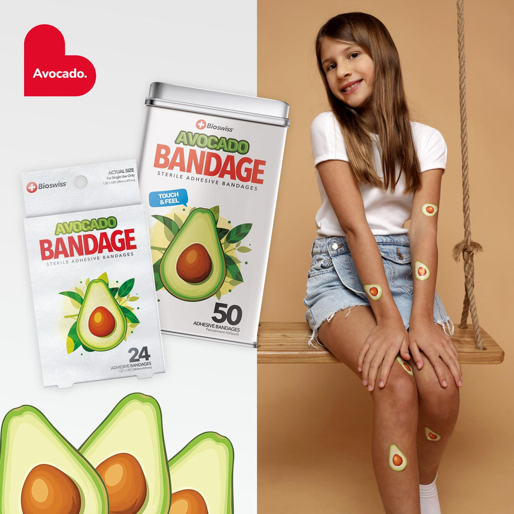 BioSwiss avocado bandages stored in a compact dispenser for easy access