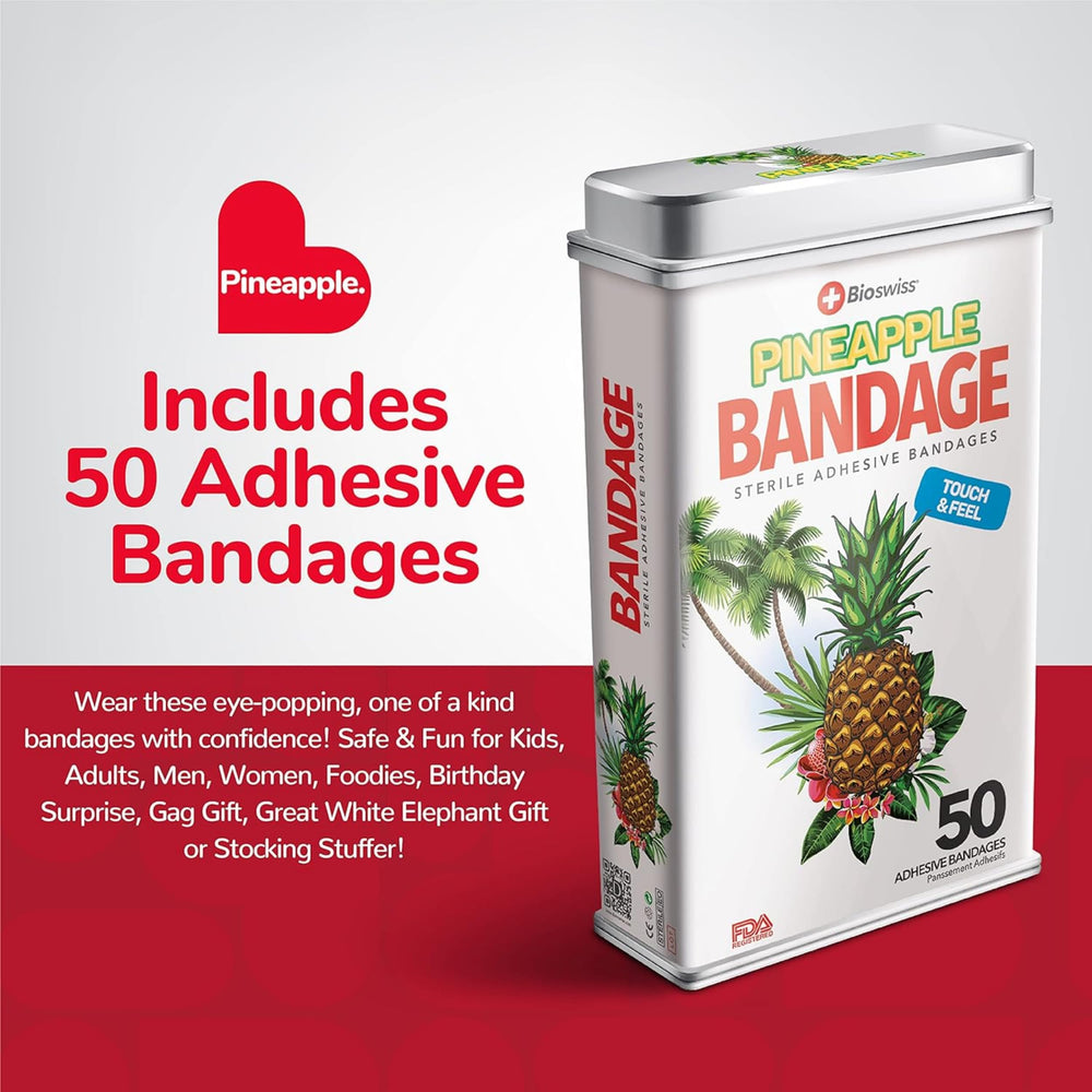 Curitas BioSwiss con diseño colorido de piña para hacer la curación menos intimidante.