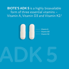 Biote ADK 5 capsules close-up for daily wellness routine.