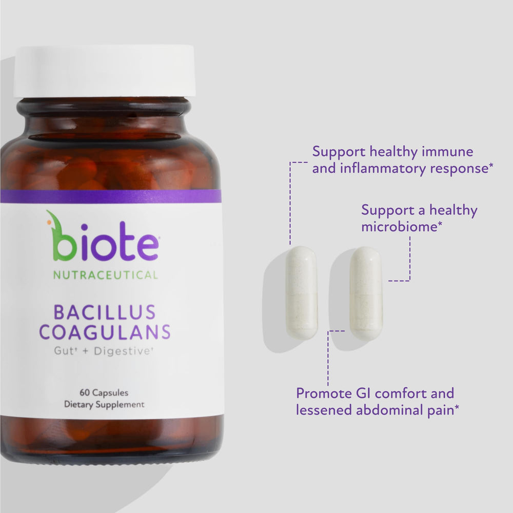 Biote Bacillus Coagulans label details highlight allergen-free ingredients