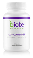 Biote Curcumin SF bottle shows circulation support for daily wellness.
