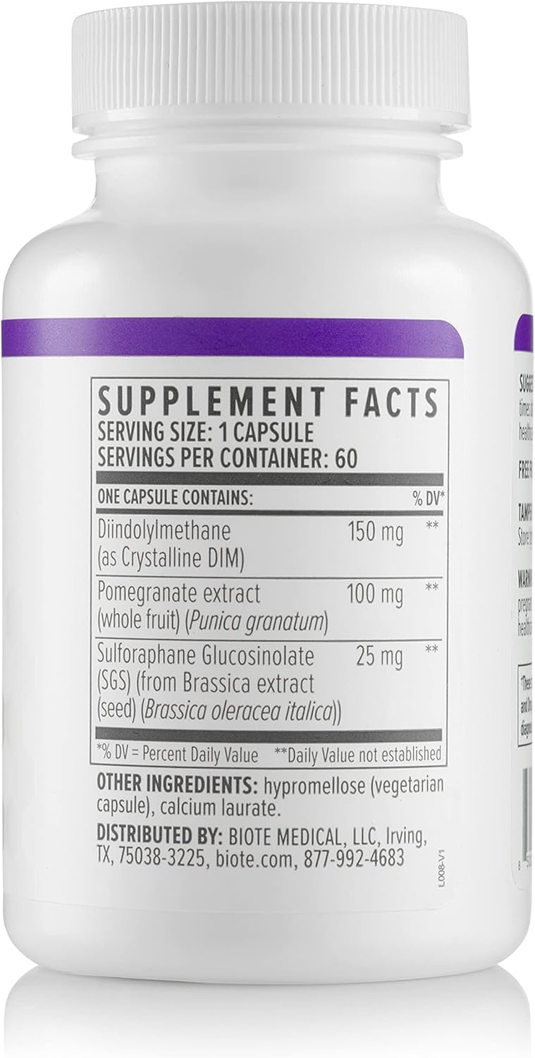 Biote DIM SGS+ instruction card aids correct daily use and dosing for best results.