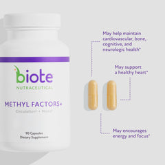Biote Methyl Factors+ capsules close-up for easy daily energy and focus