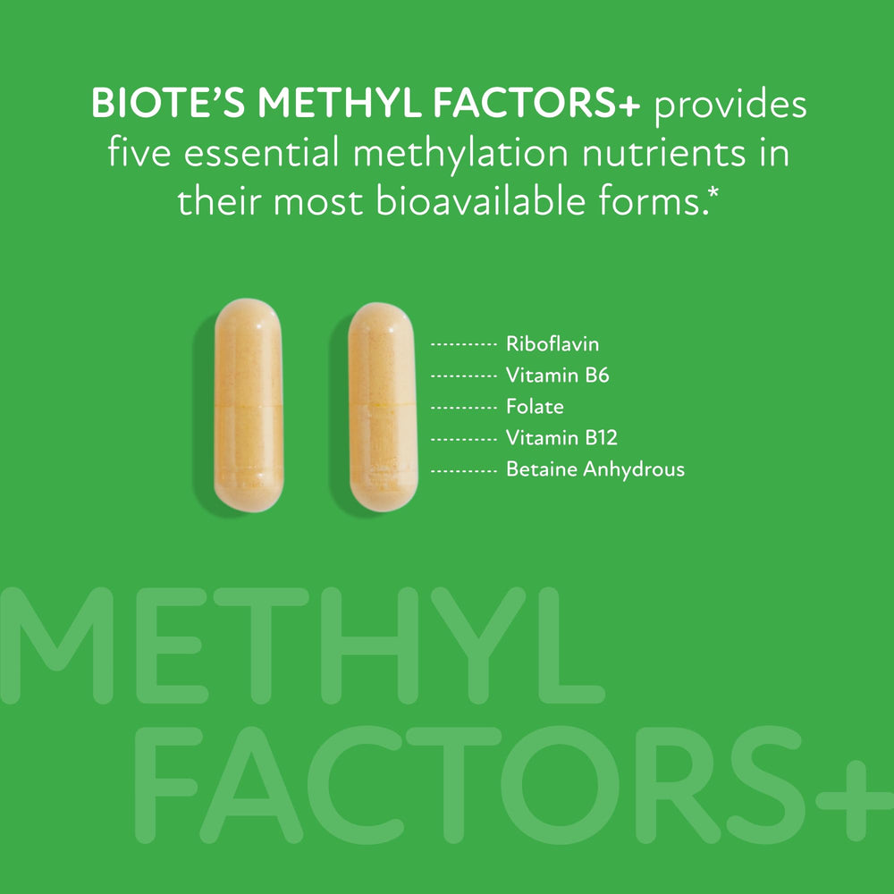 Biote Methyl Factors+ front label highlights methylation support