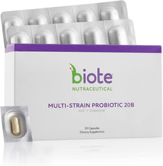 Biote Multi-Strain PROBIOTIC 20B bottle supports daily gut health.