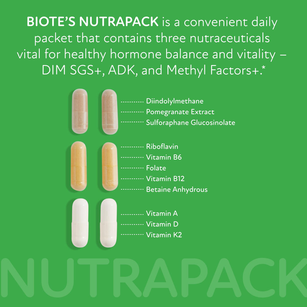 Biote NutraPack daily packets close-up highlighting individual servings for consistent intake.