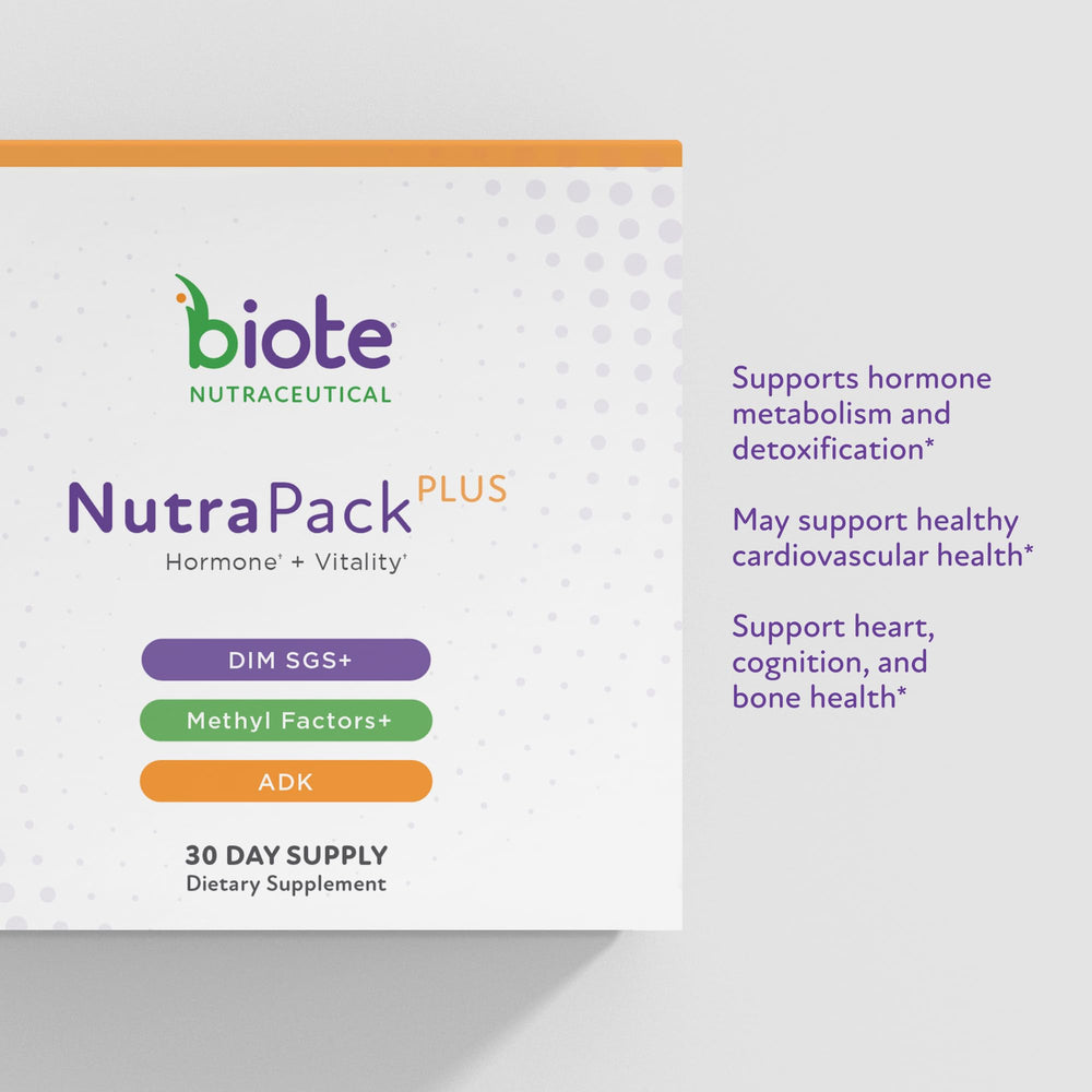 Biote NutraPackPlus bottle and label showing premium formulation