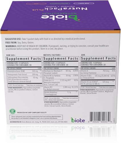 Biote NutraPackPlus daily packets for a 30-day routine