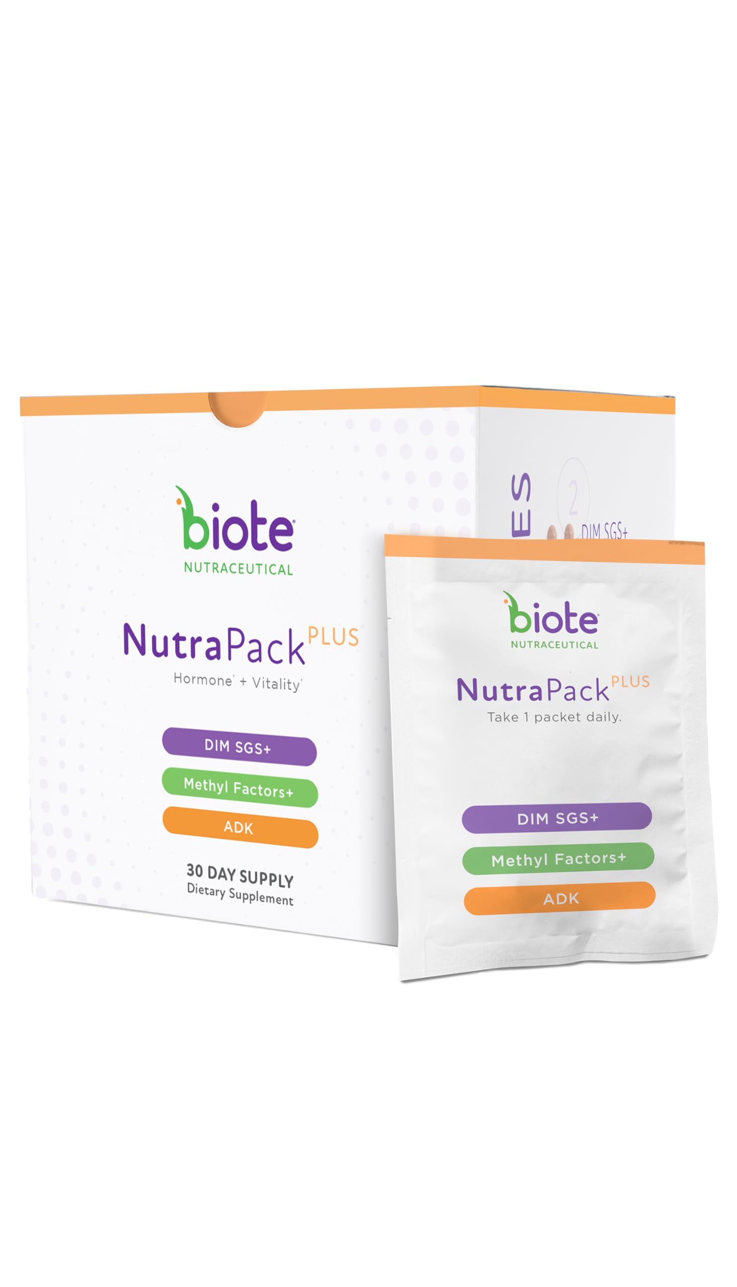 Biote NutraPackPlus hormone balance packaging for a convenient routine