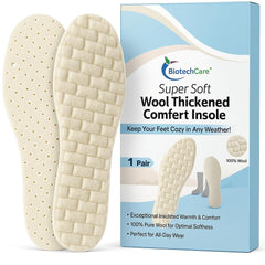 Biotech Care wool insoles for warm feet in cold weather.