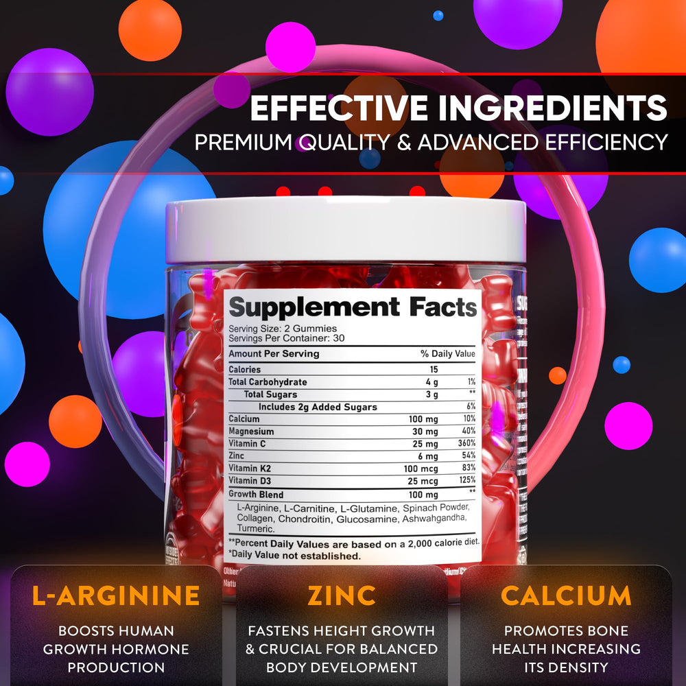 Biotequelab Height Growth ingredients panel shows key nutrients.
