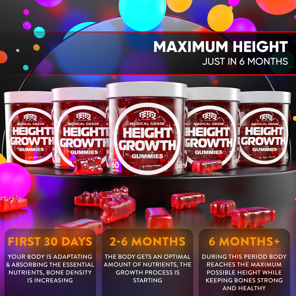 Biotequelab Height Growth packaging label and cap details.