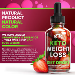 BIOTEQUELAB Keto Weight Loss Drops packaging indicating USA-made GMP quality