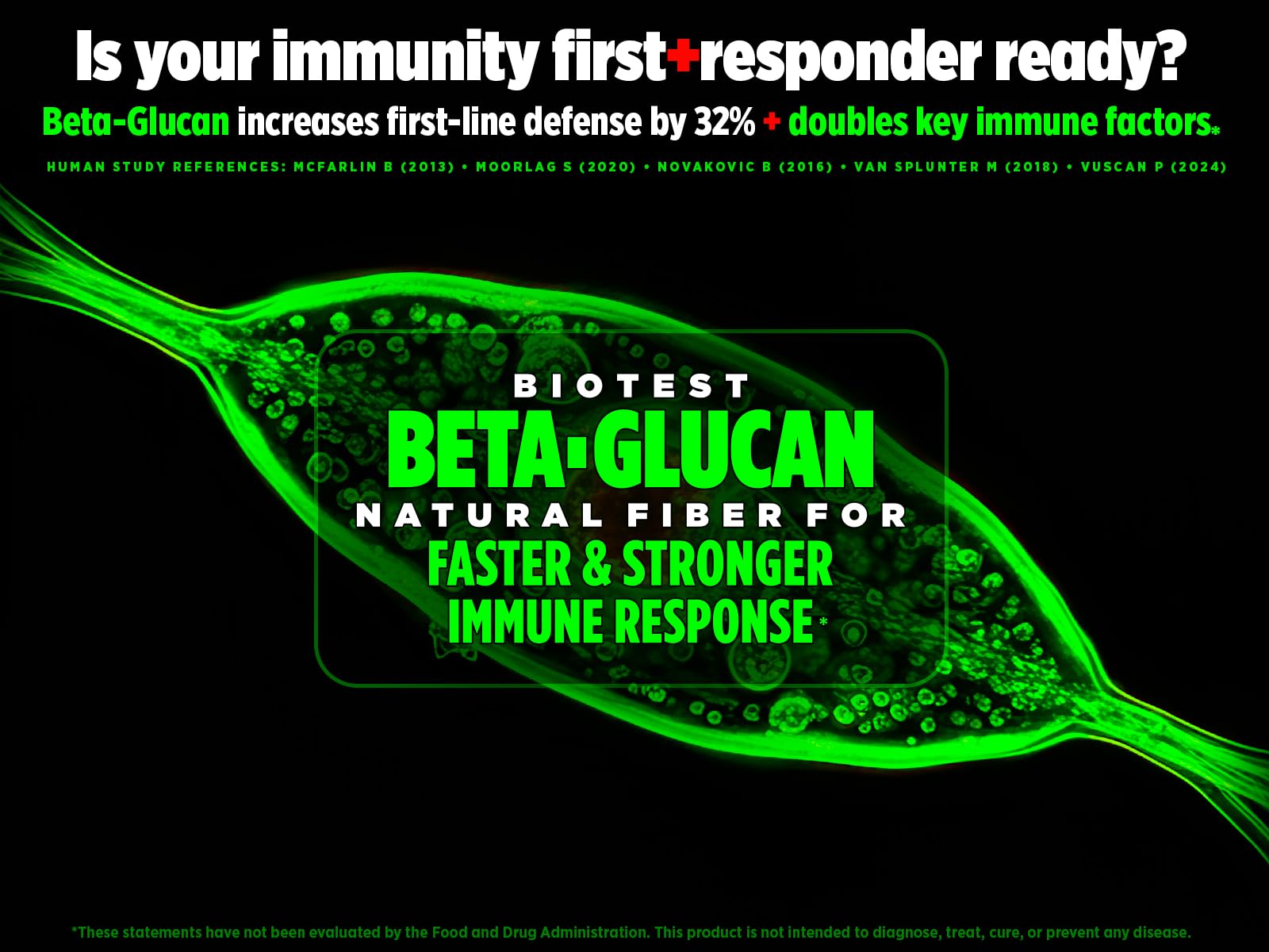 Biotest Beta-Glucan capsules arranged for daily immune support.