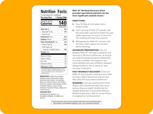 Biotest MAG-10 label close-up helps you compare nutrition for informed choice.