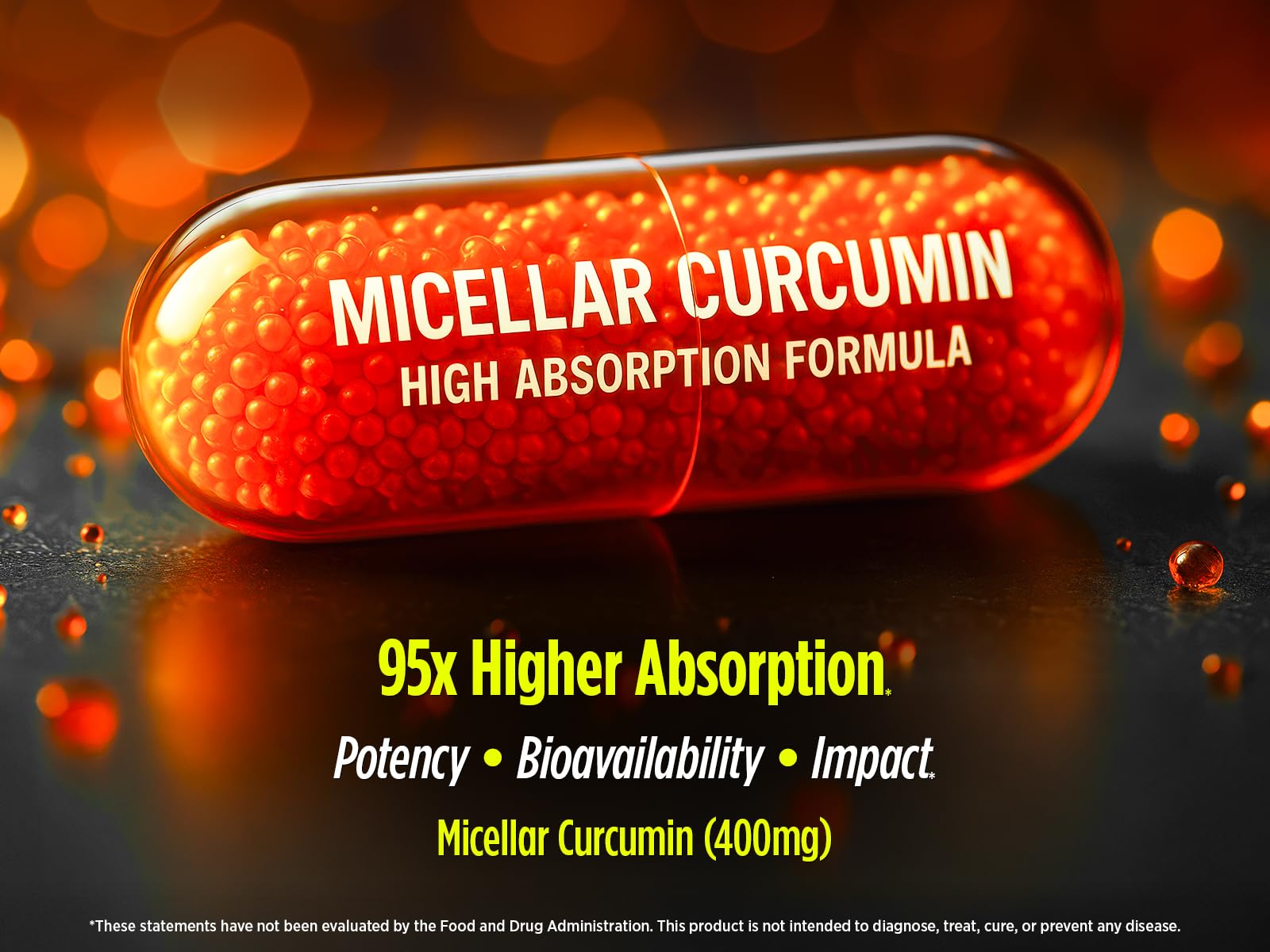 Biotest Micellar Curcumin absorption graphic illustrates high bioavailability