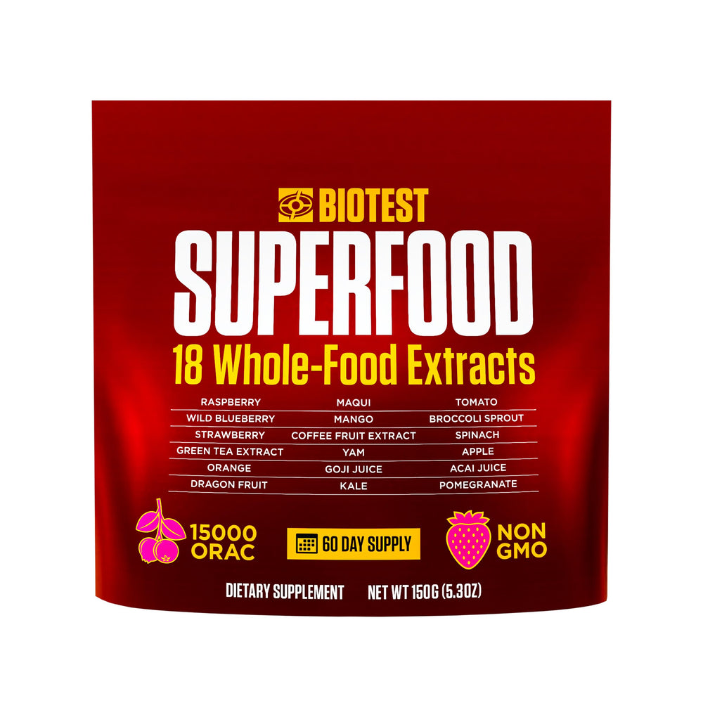 Biotest Superfood blueberry powder close-up for daily polyphenol support