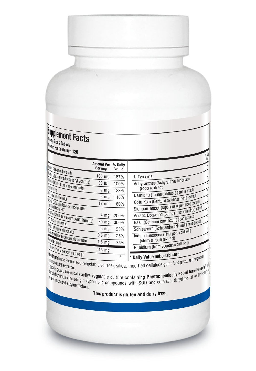 Biotics Research ADHS adrenal support bottle side view, highlighting packaging for daily use.