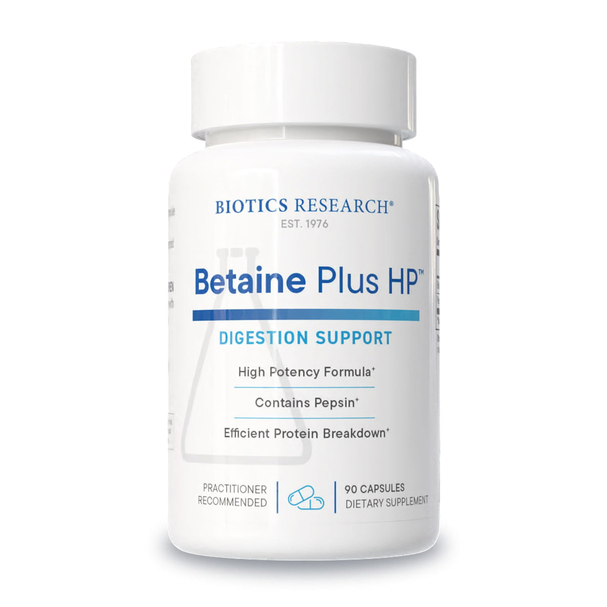 Biotics Research Betaine Plus HP bottle front, digestive support potential