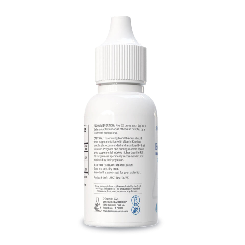Bio-DK-Mulsion dropper close-up highlights emulsified drops for better absorption.