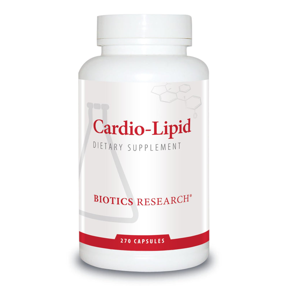 Biotics Research Cardio-Lipid bottle shown, suggesting cardiovascular support possibilities.