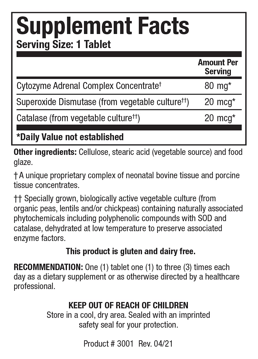 BIOTICS RESEARCH Cytozyme AD tablets in blister pack for calm balance