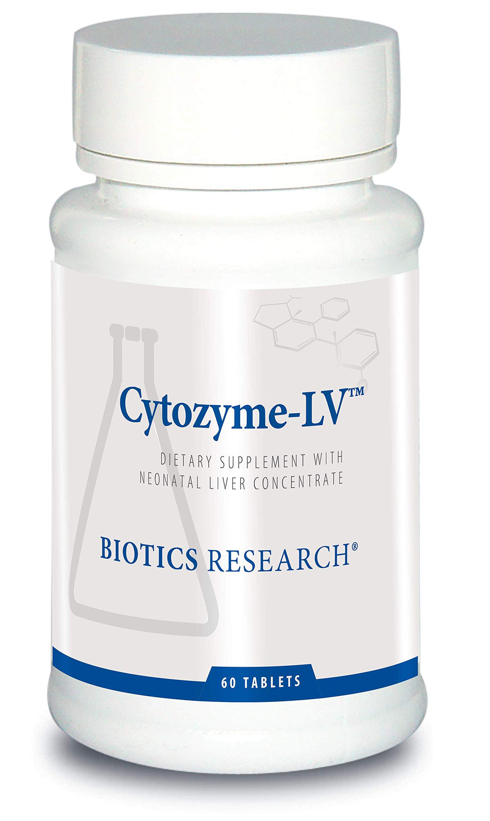 Biotics Research Cytozyme LV tablets for daily liver support and nutrient delivery.