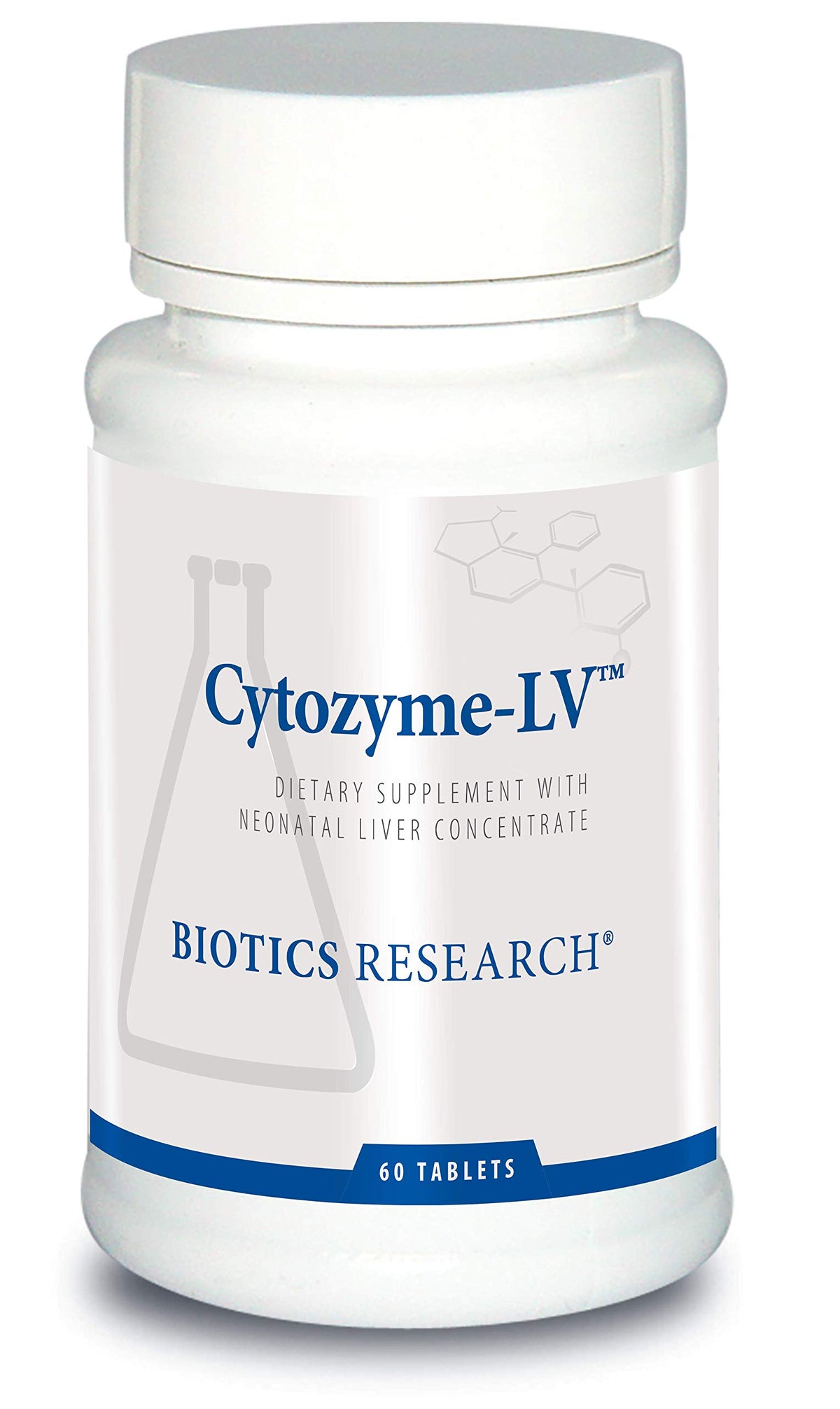 Biotics Research Cytozyme LV tablets for daily liver support and nutrient delivery.