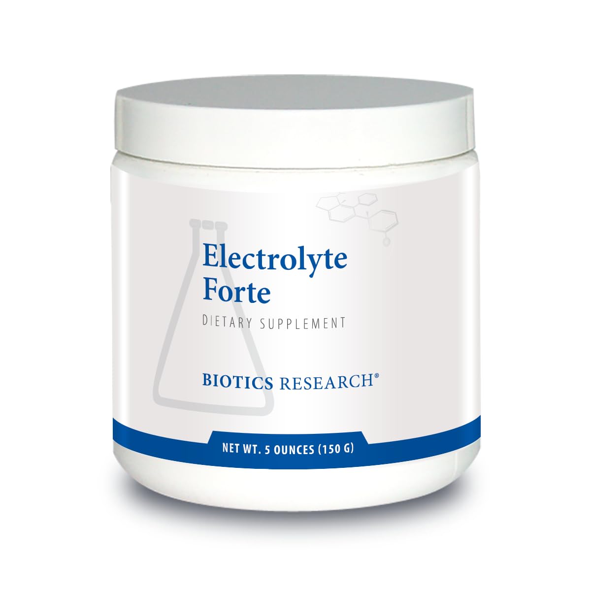 Biotics Research Electrolyte Forte powder in a tub for daily hydration support.