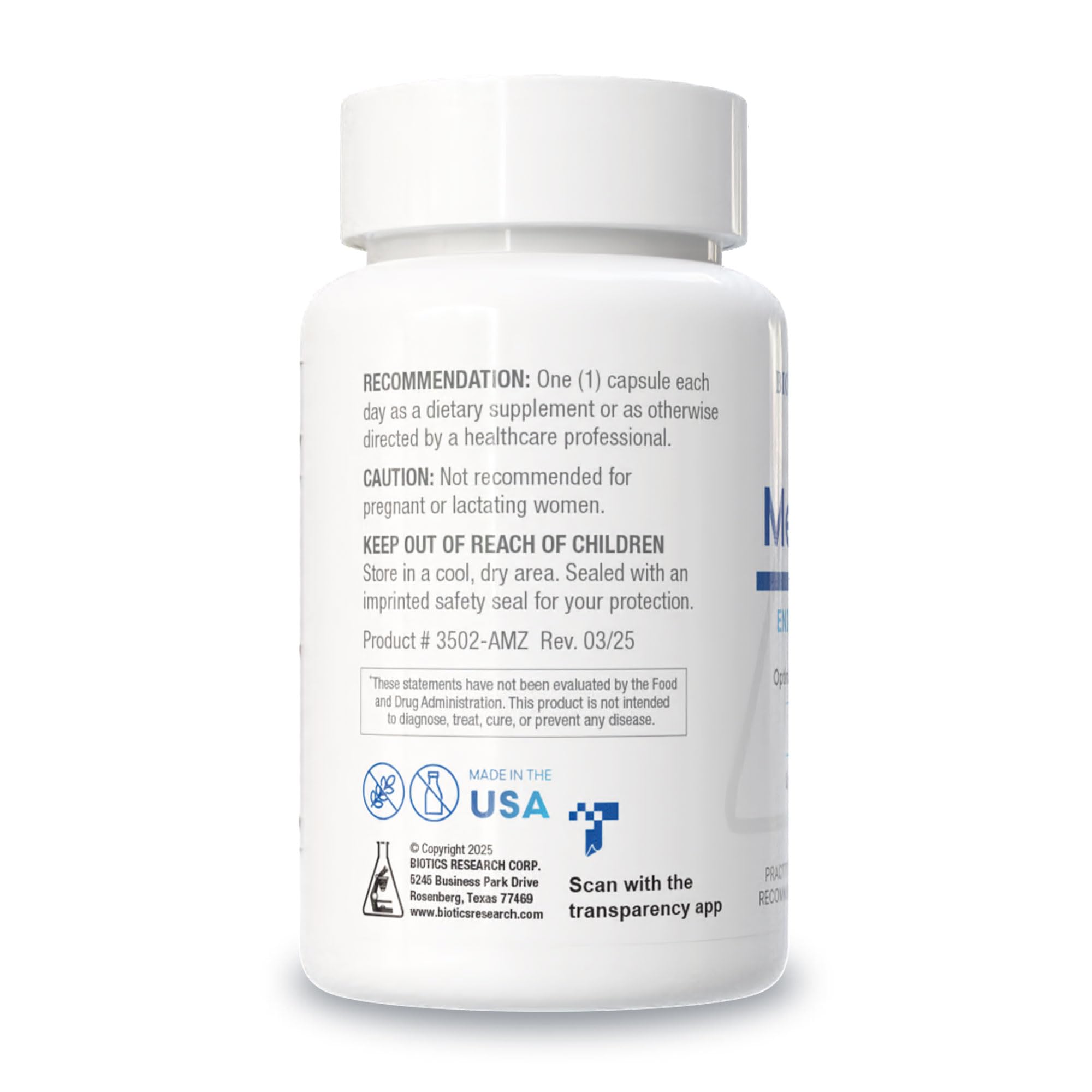 Meda-Stim bottle label emphasizes iodine, selenium and magnesium.