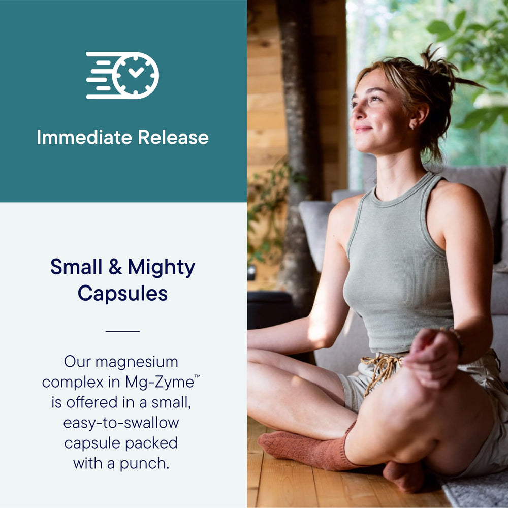 Mg-Zyme in a sleep scene suggesting gentle nightly support
