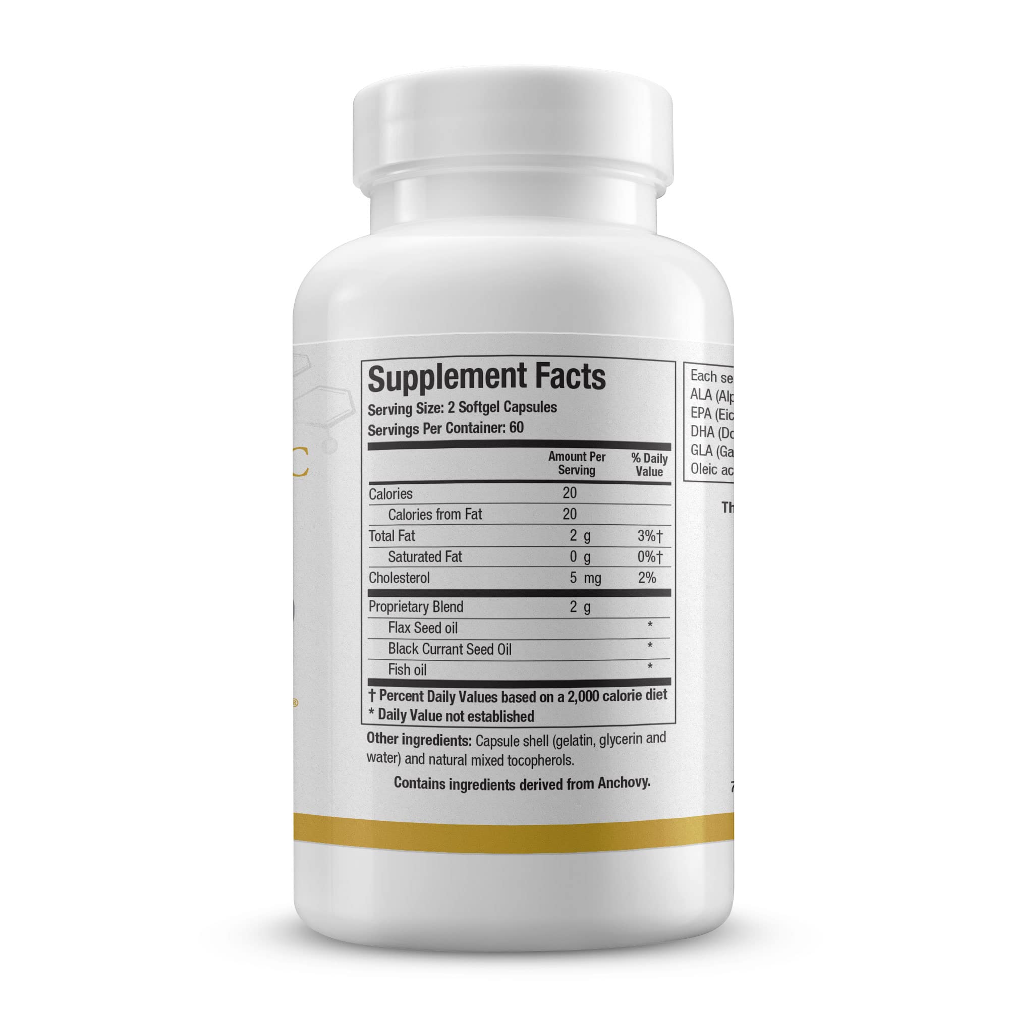 Biotics Research Optimal EFAs-BC ingredients flaxseed and blackcurrant for balanced omegas.