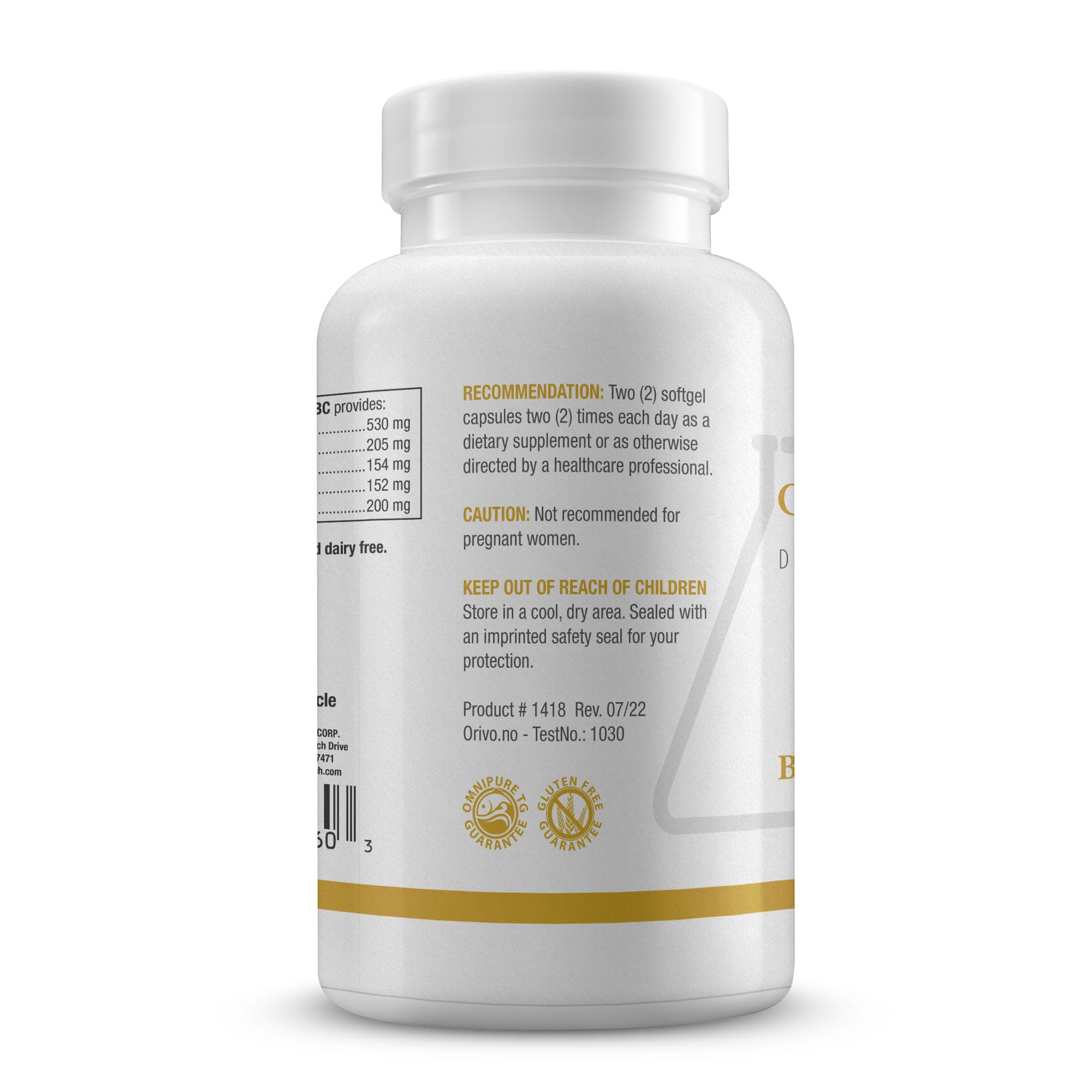 Biotics Research Optimal EFAs-BC softgels close-up promoting brain health.