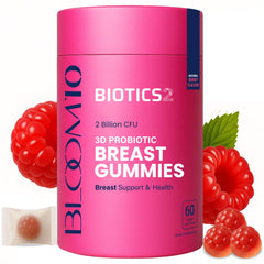 Biotics2 Bloom10 breast gummies illustrating bust-support and daily balance