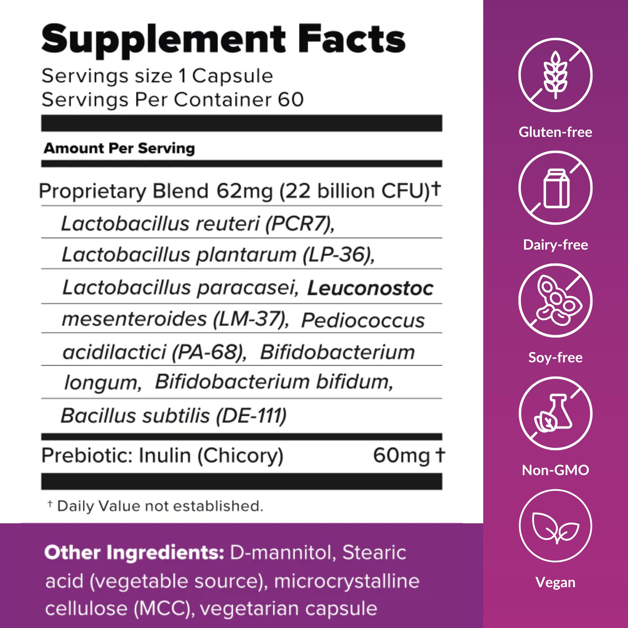 BiotiQuest Sugar Shift capsules closeup highlights the 22B CFU per serving.