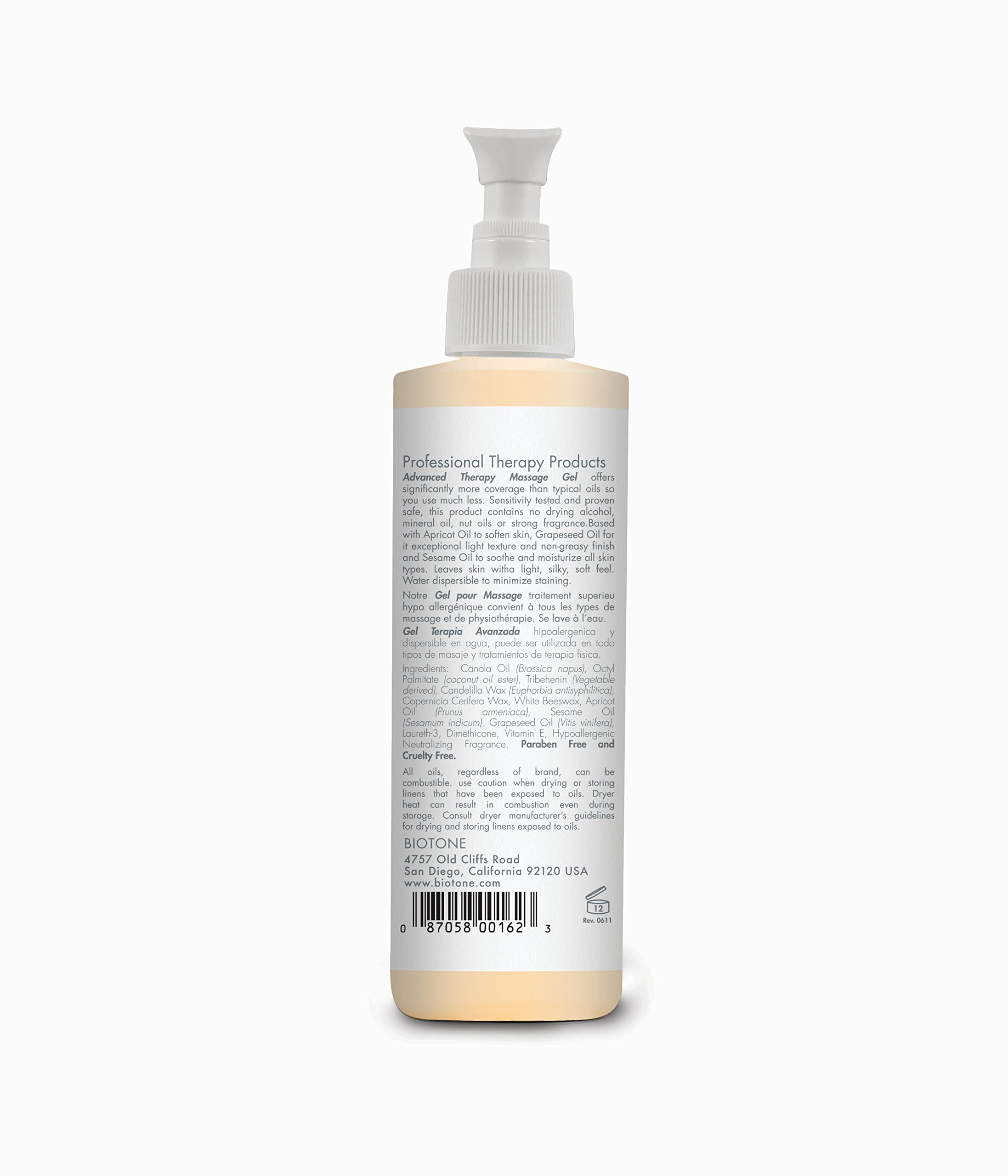 BIOTONE Advanced Therapy Massage Gel texture close-up for silky glide.