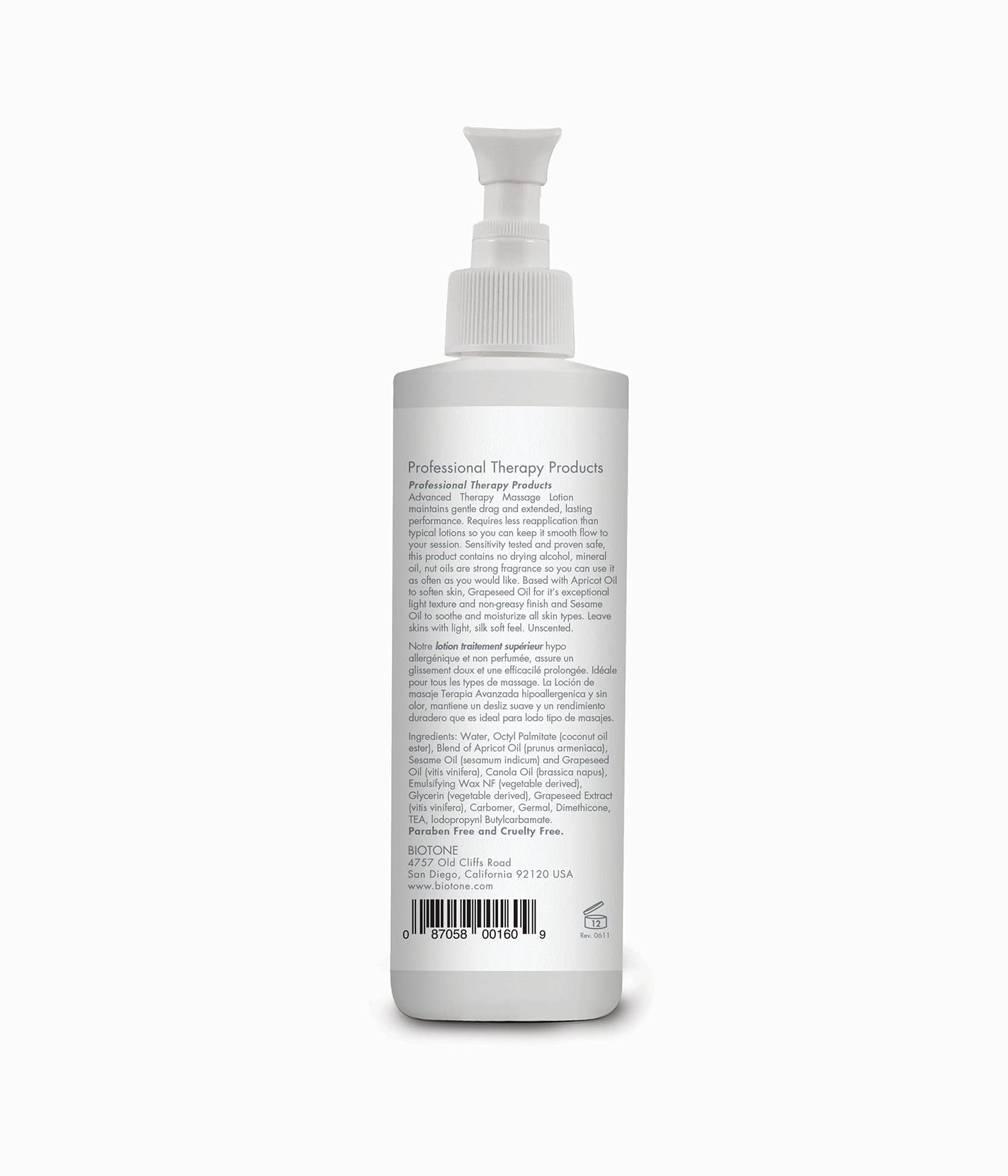 BIOTONE lotion pump demonstrates smooth texture ideal for extended massage sessions.