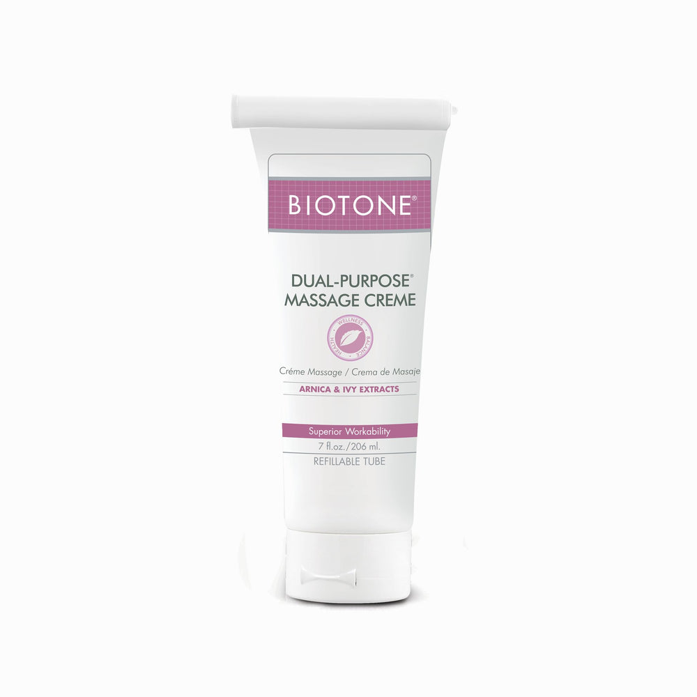 Biotone DPC7ZT cream massage texture shows luxurious glide and skin-softening results.