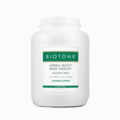 Biotone Herbal Select Massage Creme 128oz bottle for a silky, non-greasy glide