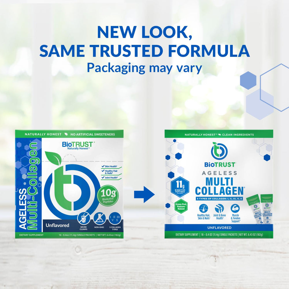 BioTrust Ageless Multi Collagen powder blends smoothly in coffee for daily use
