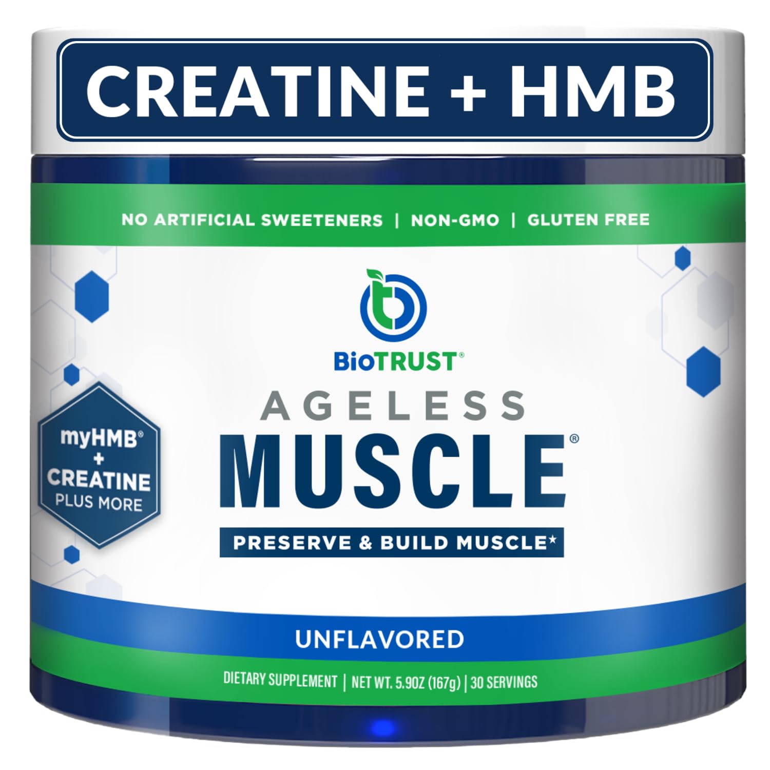 BioTrust Ageless Muscle bottle pour for easy daily serving