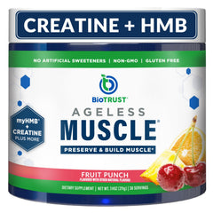 BioTrust Ageless Muscle bottle pour with easy-to-mix formula for daily workouts.