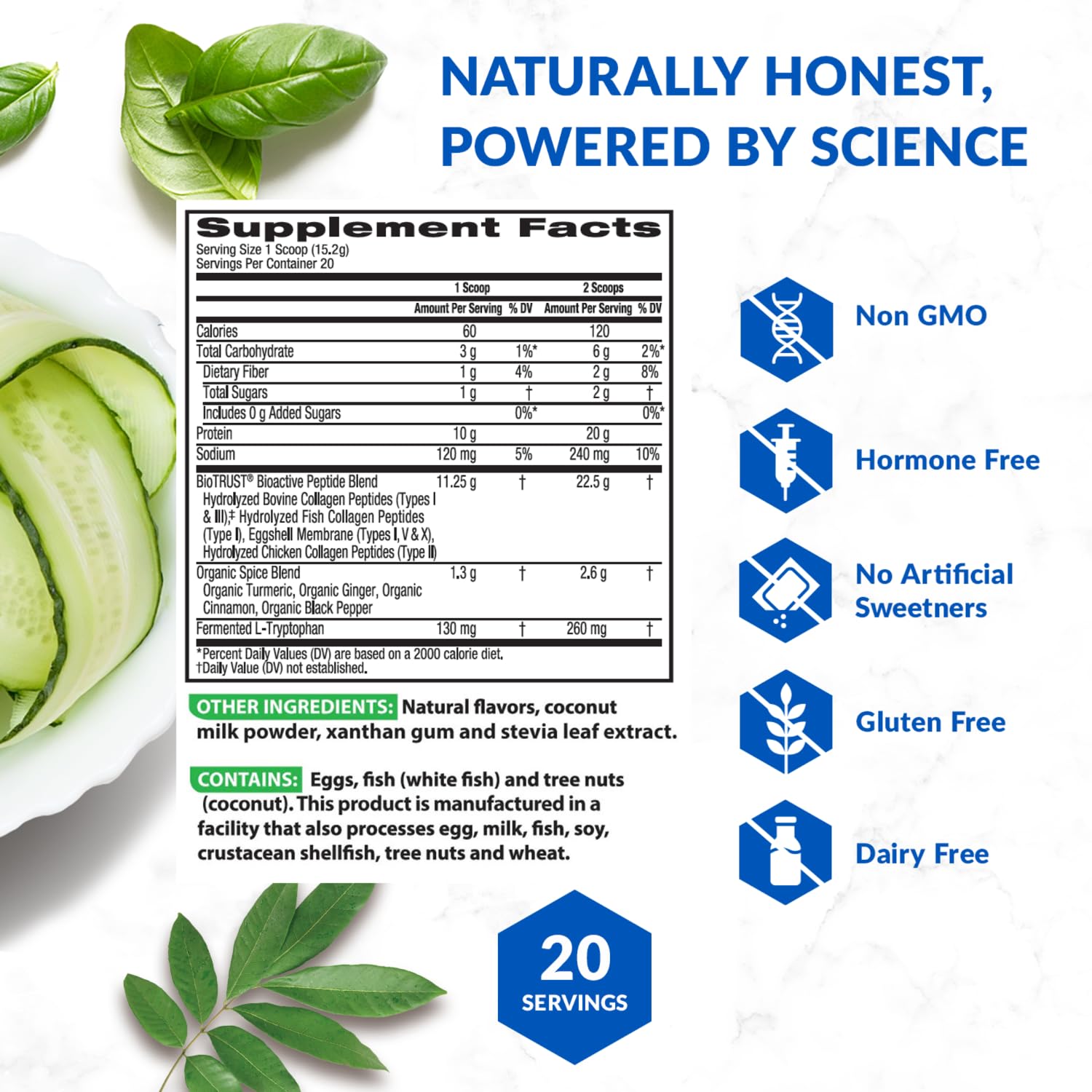 BioTrust gluten-free dairy-free label reinforces clean, paleo- and keto-friendly profile.