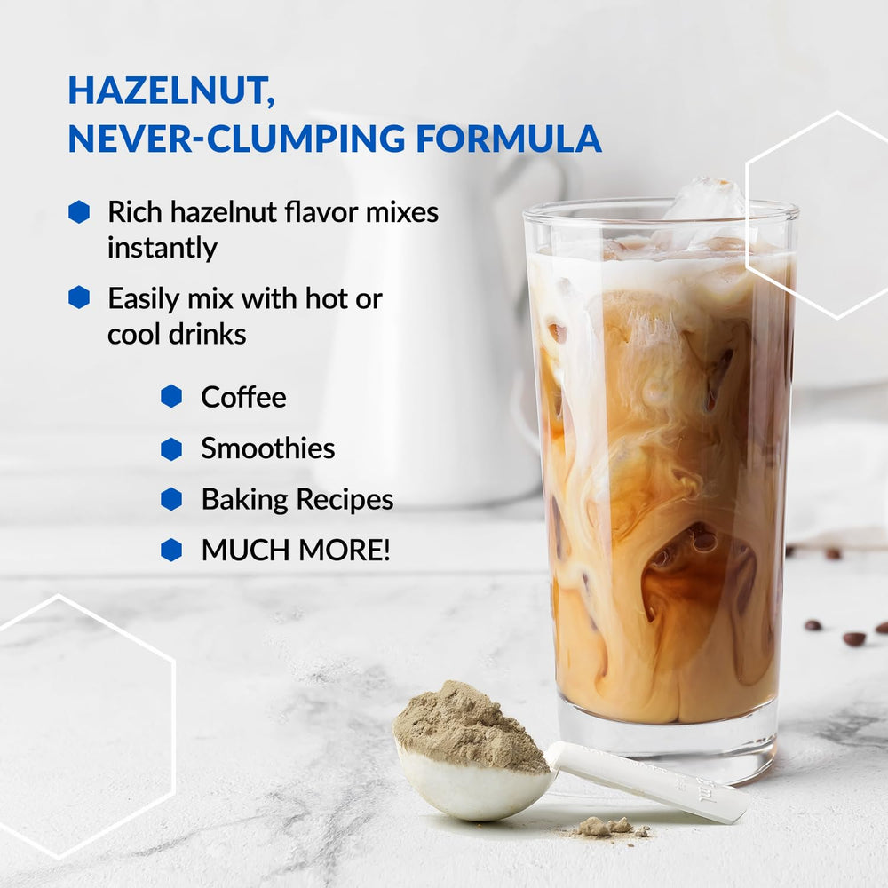 BioTrust Keto Elevate hazelnut coffee pour, tasty creamy keto treat.