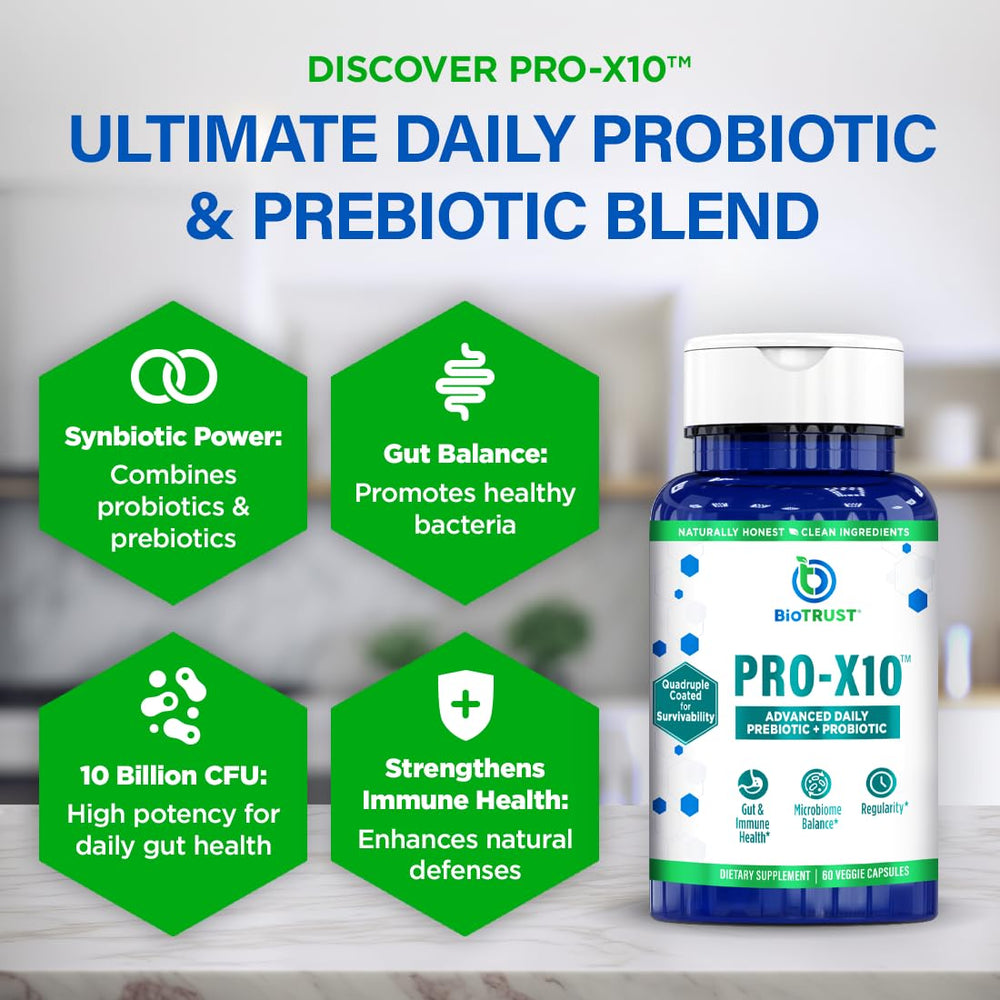 BioTrust Pro-X10-2.0 capsules closeup highlighting easy-to-swallow capsules for daily use