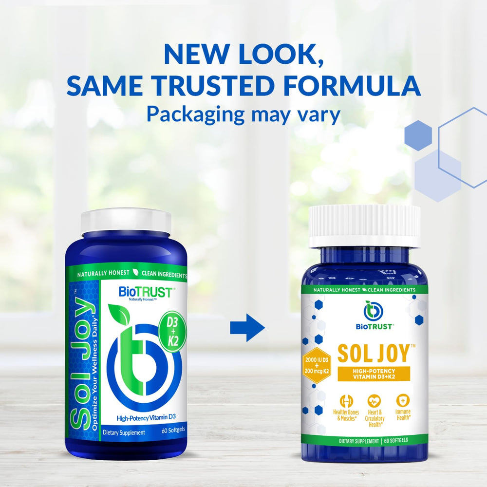 BioTrust Sol Joy bottle back label shows non-GMO and dairy-free formulation.