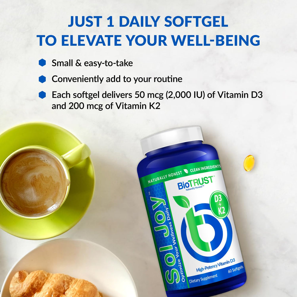 BioTrust Sol Joy packaging on a clean surface emphasizes convenient dosing.