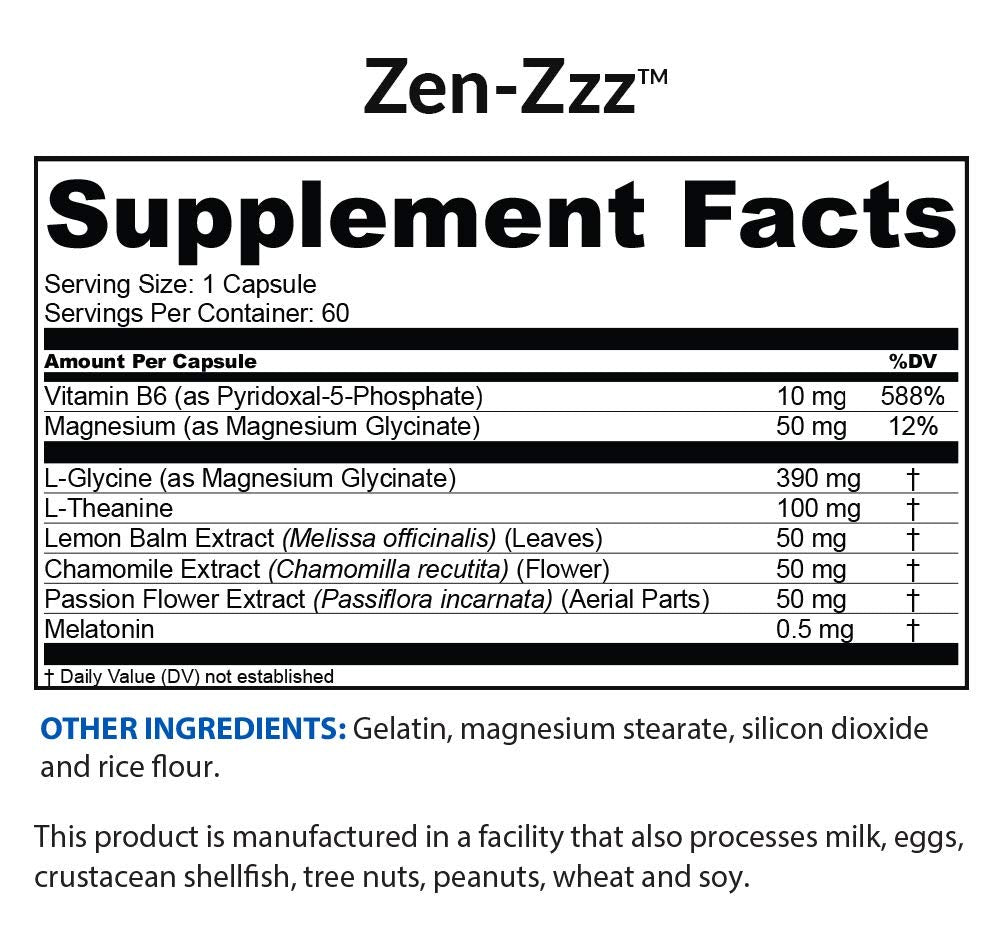 BioTRUST Zen-Zzz capsules being dispensed signaling gentle sleep aid.